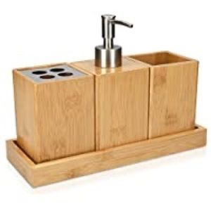 4 Piece Bathroom Set: toothbrush, soap, & org